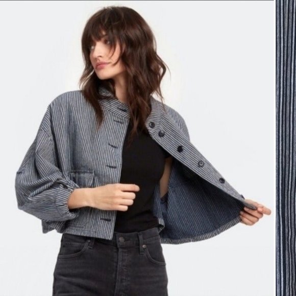 NWT! The Great Pilot Striped Jacket Vintage Hickory Striped Size 3 - Picture 14 of 15